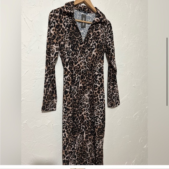 NWT LEOPARD PRINT DRESS MIDI 8/M - Picture 9 of 9